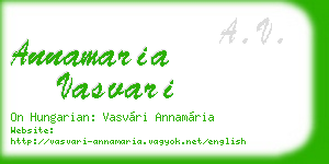 annamaria vasvari business card
